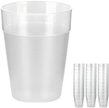 Grizzly Juego de vasos plastico duro reutilizable I Juego de 30 vasos transparentes de 0,25 L I vajilla I Apilables I Aptos para lavavajillas I camping accesorios