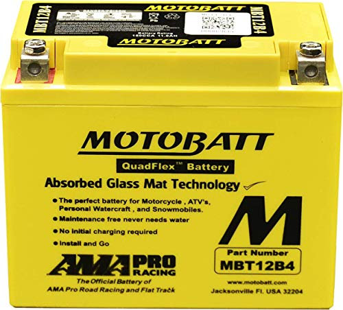 Batteria moto Motobatt MBT12B4 (YT12B-BS) AGM - Senza manutenzione - 12 V 11 Ah - Dimensioni: 150 x 70 x 130 mm compatibile con DUCATI Monster S2R 800 2004
