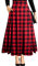 Damen High Waist Maxirock Taschen mit Seitenschlitz Langer A-Linie Rock Schwarzes Karo S