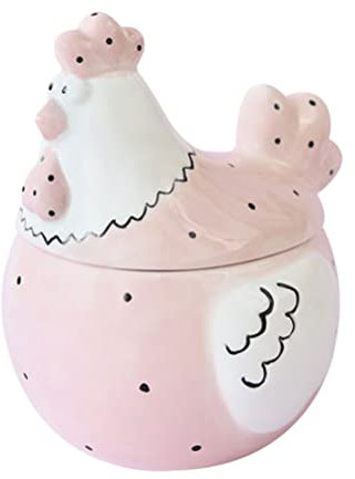 Zerodeko Dekoratives Keramikglas Keramik Huhn Keksglas Keksdose Leckerli-Glas Küchenbehälter Lebensmittel Snack Vorratsglas Süßigkeitenschale Ostern Lose Tee Caddy Halter für Küchentheke Zucker Kaffee