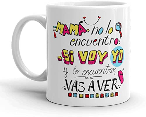 Kembilove Tazas desayuno – Que regalar a tu madre – Regalos para el dia de la madre originales – Regalos originales para madres – Tazas de cafe originales – Taza mama te quiero ¡mamá No Lo Encuentro!