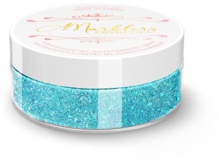 MARBLERS Cosmetic Grade Glittery Mica Powder [Sea Splash] 0.14oz (4g) | Glica | Non-Toxic | Vegan | Cruelty-Free | Eyeshadow, Nail Polish, Nail Art | Festival, Rave & Party Makeup | Body & Face
