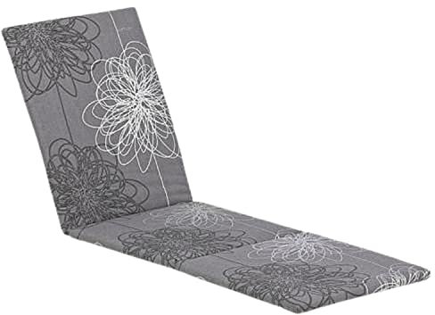 KETTtex EXKLUSIV Auflage Liege Anthrazit Floral I Gartenliege Polster 200x60x4cm I KTH2 Liegenauflage weich & hautfreundlich I robuste Liege-Auflage I pflegeleichtes Liegekissen I Dessin 8519