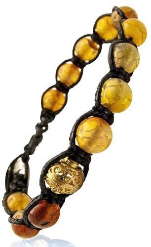 Samsara Bracciale Tibetano Buddista - shamballa con pietra in Quarzo Rosa - Filo in cotone cerato nero
