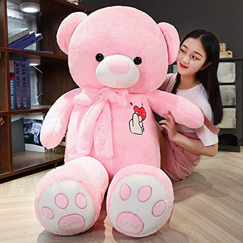 AECHII 80-100 cm di Grandi Dimensioni Orsacchiotto Peluche Adorabile Orso Gigante enormi Bambole di pezza Giocattolo per Bambini Regalo di Compleanno per la Fidanzata 80 cm Rosa