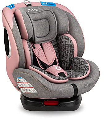 MoMi TORDI Autositz für Kinder von 0 bis 12 Jahren (Gruppe 0+, 1, 2, 3, Körpergewicht 3 bis 36 kg), drehbar, Einbau rückwärts: bis 18 kg, vorwärts: ab 18 kg, Befestigung mit ISOFIX und Top-Tether