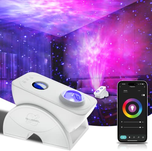 Blubbel LED Sternenhimmel Projektor, WLAN Sternenprojektor, 3D Galaxy Lampe Nachtlicht, App-/ Sprachsteuerung, Star Projector, Sternenlicht Galaxie, Alexa/Google kompatibel, Baby, Kinder, Schlafzimmer