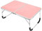 PATIKIL Foldable Laptop Table, Portable Lap Desk Picnic Bed Tray Tables Snacks Reading Working Desks for Bed Sofa Camping, Pink