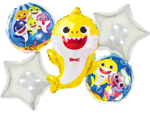 DIWULI Baby Hai Ballon-Set - Meerestier Kinder-Party Deko