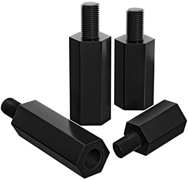 FEEIMOL M2.5 Entretoises Hexagonales Nylon Plastique Fileté Mâle-Femelle Hexagonale Boulons Noir M2.5x15+6mm (40 pcs)