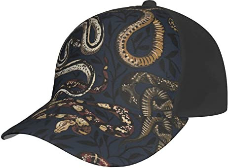 LOUJIN Bunte Viper-Baseballmütze für Männer und Frauen, Hip-Hop-Kappen, schwarze Snapback-Hüte, Vater, Trucker-Kappe, bunter Viper, #951, M/Einheitsgröße