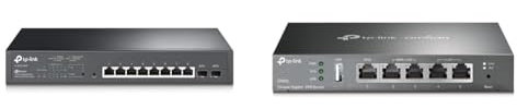 TP-Link TL-SG2210MP 8 Port Gigabit Smart PoE Switch mit 2 SFP-Slots & ER605 5 Port Dual/Multiple WAN VPN Router(bis zu 4 Gigabit WAN Ports