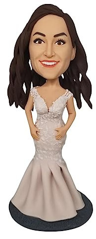 mydedor Benutzerdefinierte Wackelköpfe Figur Kundenspezifische Puppe, Braut benutzerdefinierte Wackelkopf, Wackelkopf Figuren Handgemachte personalisierte Skulptur Geschenk für Paar