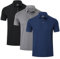 HUAKANG 3 Pack Mens Polo Shirts Short Sleeve Breathable Quick Dry Golf Top Running Sports Tee Top Gym Workout Polo T Shirts-C0506-Navy-XL