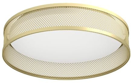 EGLO LED Deckenlampe Luppineria, runde Deckenleuchte, Aufbauleuchte für Flur und Wohnzimmer, Flurlampe aus Metall in Messing und Kunststoff in Weiß, warmweiß, Ø 38,5 cm