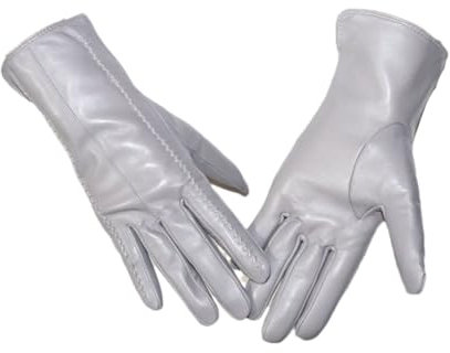 Yeuyyben Damen-Schaffellhandschuhe Winterwärme Plus Kurze Dünne Weibliche Lederhandschuhe