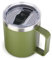 Volhoply 14oz Insulated Stainless Steel Coffee Mug with Leakproof Lid,Double Wall Vacuum Travel Coffee Cup with Handle,Reusable Metal Tumbler,Camping Mugs Keep Hot,Christmas Gifts(Army Green,1)