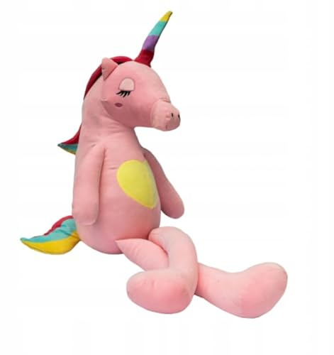 Gustaw Groß Einhorn Felix Plüsch Kuscheltier, Plüscheinhorn - XXL Einhorn Tier, Weiche und Kuschelige Stofftiere, Plüsch Mega Gross Einhorn Plüschtier Kinder, Baby (rosa, 60cm)