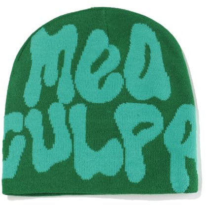 KieTeiiK Beanie Mit Buchstabendruck - Dünne Slouch Mütze, Strickmütze für Damen Und Herren, Unisex