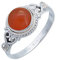 mantraroma Ring 925 Silber Karneol orange roter Stein Edelstein echt Silber Damen Sterling Silber Geschenk (MRG-024-16-(62))