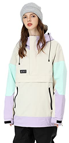 HOUZONIY Skijacke für Damen wasserdichte Wanderjacke Snowboardjacke Outdoor Winddichte Warmer Mantel Jacke für Winterwandern Sport