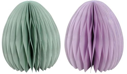 finehomegarden Osterei Waben-Optik Ø13 H15cm 2FB sort. Osterschmuck Papier&Pappe Ostern Deko
