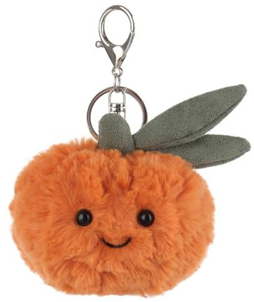 Apricot Lamb Mandarine Obst Netter Schlüsselanhänger, weich gefüllte Plüsch Schlüsselanhänger Spielzeug für Kinderrucksack, Geldbörse, 6 cm