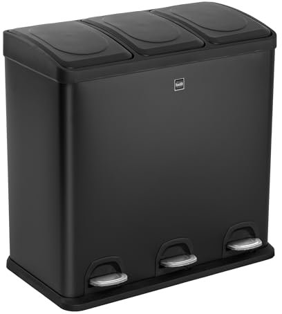 helit H2405295 - Mülltrennsystem, the seperator, 3 x 20L - Edelstahl, Mülleimer, Abfallbehälter