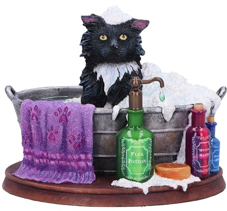 Nemesis Now Lisa Parker Bath Time Figurine 11cm, Resin, Inspired by Bath Time Artwork, Cat in Bath Tub Ornament, Lisa Parker Bathroom Decor, Cast in the Finest Resin, Expertly Hand-Painted