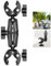 Double Super Crab Clamp Motorcycle Handlebar Tap Sport Camera Pipe Pliers, 360° Rotation Ball Head Fixed Claw Clamp for Camera Rod, Shooting Tripod, Photo Reflector, 0.6-1.57 Diameter Applicable