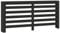vidaXL Black Engineered Wood Radiator Cover with Shelf- 175 x 20 x 82 cm - Modern Slatted Design, Moisture Resistant, Easy to Maintain