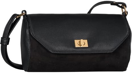 TOM TAILOR Denim Taya Damen Überschlagtasche Umhängetasche Klein Schwarz