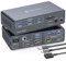 JCYMELE HDMI KVM Switch 2 PC 2 Monitore EDID 4K@60Hz USB C KVM Docking Station für Laptops and Desktop Teilen 13-in-1 Dockingstation mit USB 3.0-Kabel*1, USB-C-Kabel*1 und Desktop Controller