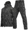 Oanviso Herren Trainingsanzüge Tactical Militär Kleidung Kriegsspiel Taktisch Uniform Warm Winter Windjacke und Cargo Hose Outfit Jagdbekleidung Mode Schießen Set D Schwarz L