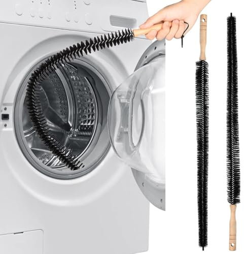 2 Pack Radiator Cleaning Brush, Flexible Long Radiator Duster, Long Flexible with Wooden Handle for Radiator & Dryer Lint & Washing Machine