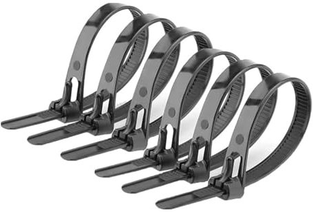 Offgridtec Fascette Fermacavi Autobloccanti Riutilizzabili, 7,6 mm X 400 mm, Resistenti Al Calore E Al Freddo, Organizzatore Di Cavi Multiuso Durevole, Confezione Da 100, Nero