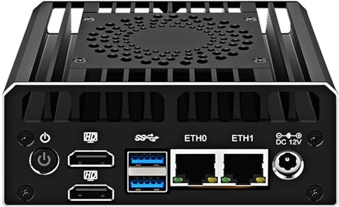 Dozlzyp 2 Port i226 2.5G Firewall Micro Appliance, Fan Firewall Mini PC Core i3 N305, Barebone, 2 x HDMI 4K@60Hz, 6 x USB, 1 x 10pin GPIO, AES-NI VPN Router Support pfsense Openwrt, WiFi Slot
