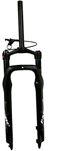 ZJHAHJY Forcella Fat Bike da 66 cm 4.0 per bici da neve elettrica, forcella ammortizzata da 100 mm, per bici da viaggio, forcella anteriore dritta 1-1/8, QR Rebound regolabile (nero opaco,