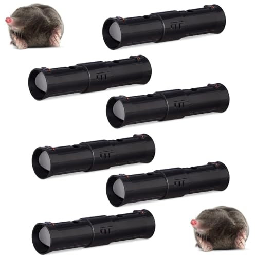 Set di 6 trappole per talpe, cattura e rilascio umano, cattura e rilascia talpe vive, cattura vivi, rimozione parassiti da giardino, adatta agli animali, lunghezza regolabile, aperture a controllo