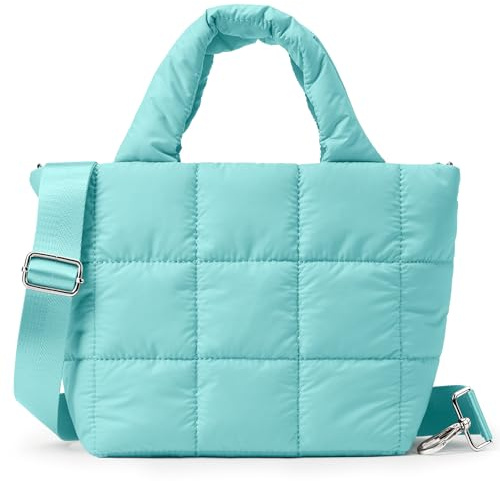 Kalidi Gesteppte Tragetasche, kleine Puffer-Crossbody-Tasche für Damen, leicht, Nylon, Schulter-Handtasche mit verstellbarem Riemen