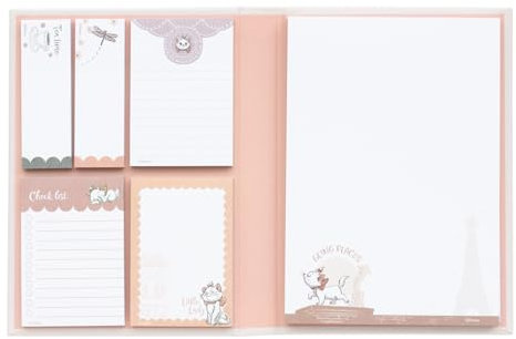 Grupo Erik Notizblock Block Buch Disney Aristocats Marie Notizzettel Block für To Do Liste Einkaufszettel oder Einkaufsliste - Offizieller Disney Fanartikel Altrosa