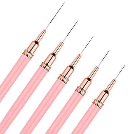 5 Stück Nailart Pinsel,Nagel Pinsel,Fineliner Pinsel Nailart,Nageldesign Pinsel,Dotted Nagelpinsel,Nail Art Pinsel Set,Detail Nail Art Brush,Nailart,Gel Pinsel für Nägel für Nageldesign