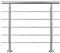 Garde-corps 80cm avec main courante, en acier inoxydable 201, pour intérieur et extérieur, garde-corps avec 5 traverses