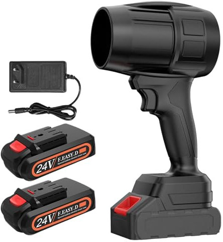 Leaf Blower Cordless with Battery, Handheld Turbo Jet Blower, 21V*2 Pcs Batteries Electric Leaf Blowers for Lawn Care, Patio, Blowing Leaves