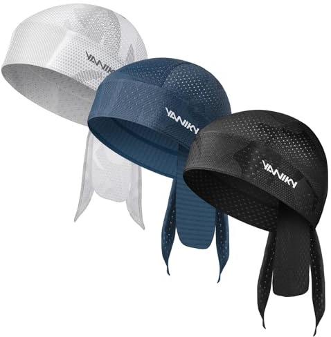 YANIKY Bandana Casquettes Tête de Mort pour Homme Femme Séchage Rapide Refroidissant Do Rag Respirante Durag Casquette Doublure de Casque pour Cyclisme Course à Pied, taille unique