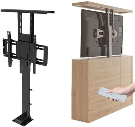 Soporte de TV Ajustable, Elevador eléctrico telescópico, Soporte motorizado para TV, ocultable en un Mueble, hasta 60 kg (TV de 32-57 Pulgadas, 575-1225 mm)