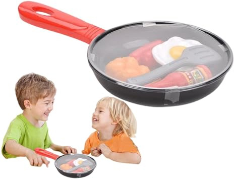 Spielzeug-Küchenpfanne – Kreatives Set, Schein-Akku, Mini-Utensilien, pädagogische Lebensmittelwerkzeuge | Interaktives Rollenspiel, Mädchen und, lustiges Lernen, Kochen