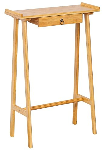 WUXTOKV Console Meuble Entree, Table Console, Design Large et Étroit de 8 Pouces, 85 Cm de Haut, Déflecteur de Bord Surélevé(Yellow,70x85x20CM/27x33x8IN)