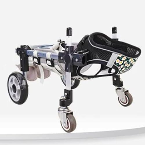 Sedia a rotelle per cani, supporto completo, carrello per animali domestici a 4 ruote per la mobilità, assistenza per cani disabili, ideale per camminare ed esercitare le gambe