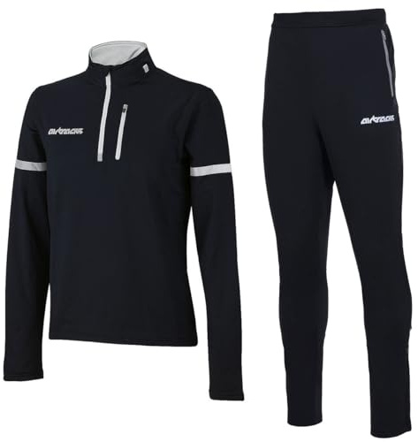 Airtracks Herren Winter Laufset ProTeam Thermo Laufhose Lang Pro Team Thermo Shirt Langarm Atmungsaktiv Reflektoren